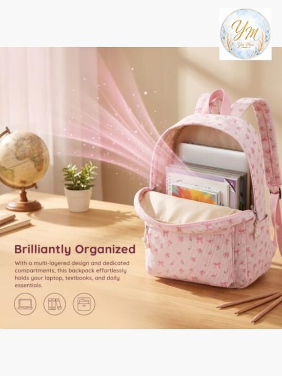 Corduroy Laptop Backpack for School College Travel 17 inch